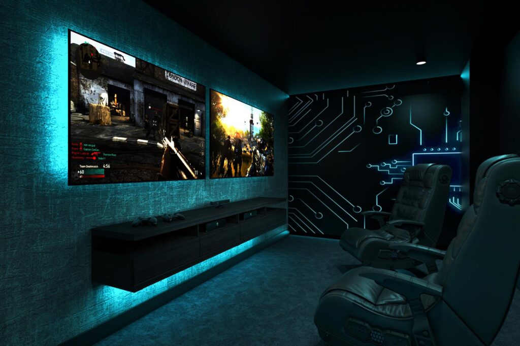 Student living by Westworks Interiors gaming room